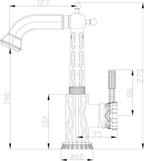 Смеситель для раковины ZORG Antic A 112U-BR